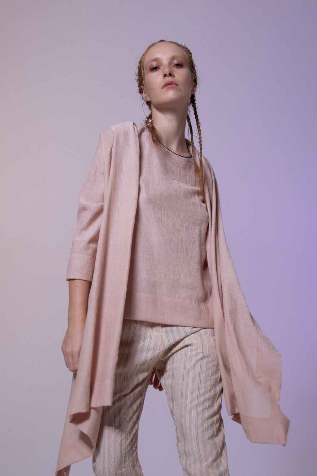 (Set) One Handed Cardigan and Pants