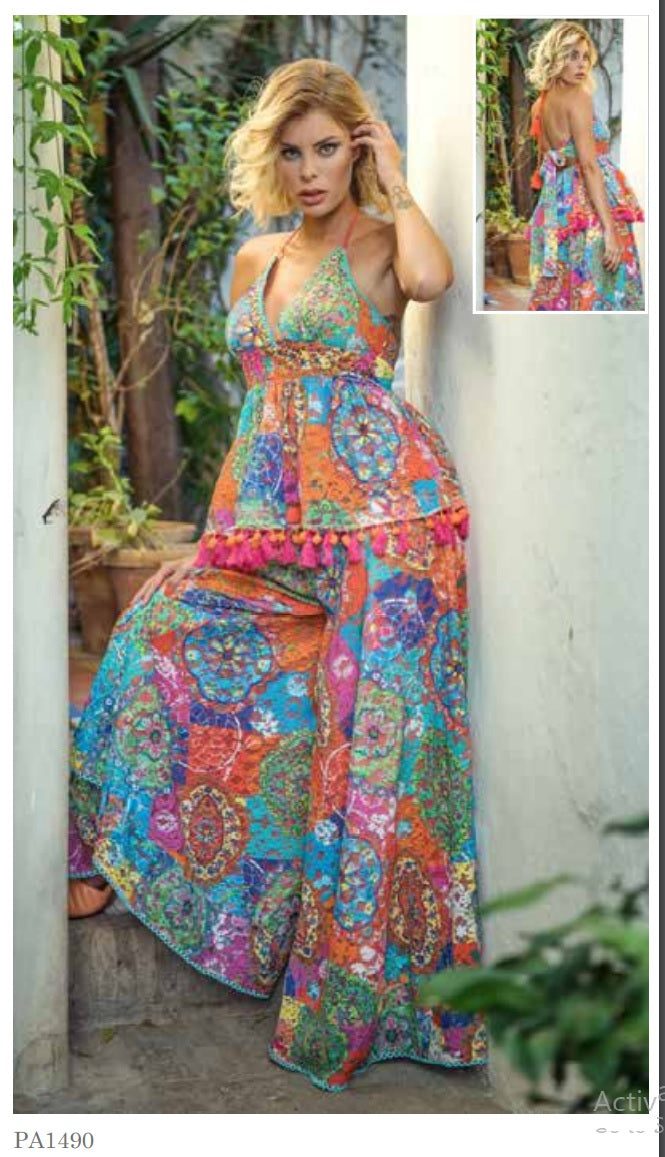 Patterned Top and Pantalon