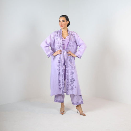 Bibi Embroied Kaftan Kurti (Soft Lilac)