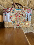 White fringed basket